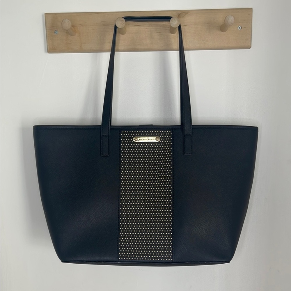 MICHAEL Michael Kors Black Tote with Gold Studs